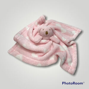 CUTIE Pie Baby Pink White Hearts Teddy Bear Lovey Security Baby Blanket Soother